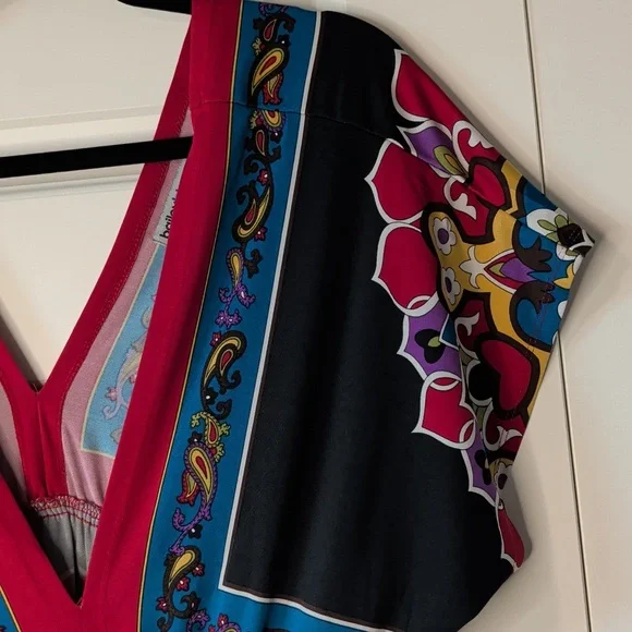 Bailey Blue Vibrant Multicolor V-Neck Beach/Pool Dress - Picture 6 of 10